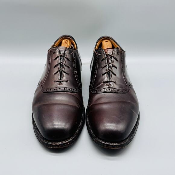 Alden Shoes Mens 10 Brown Leather Oxford Brogue Cap Toe Shell Cordovan Lace Up - Picture 3 of 12
